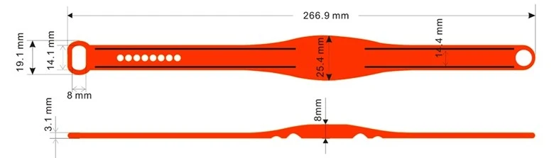 size of the silicone bracelets